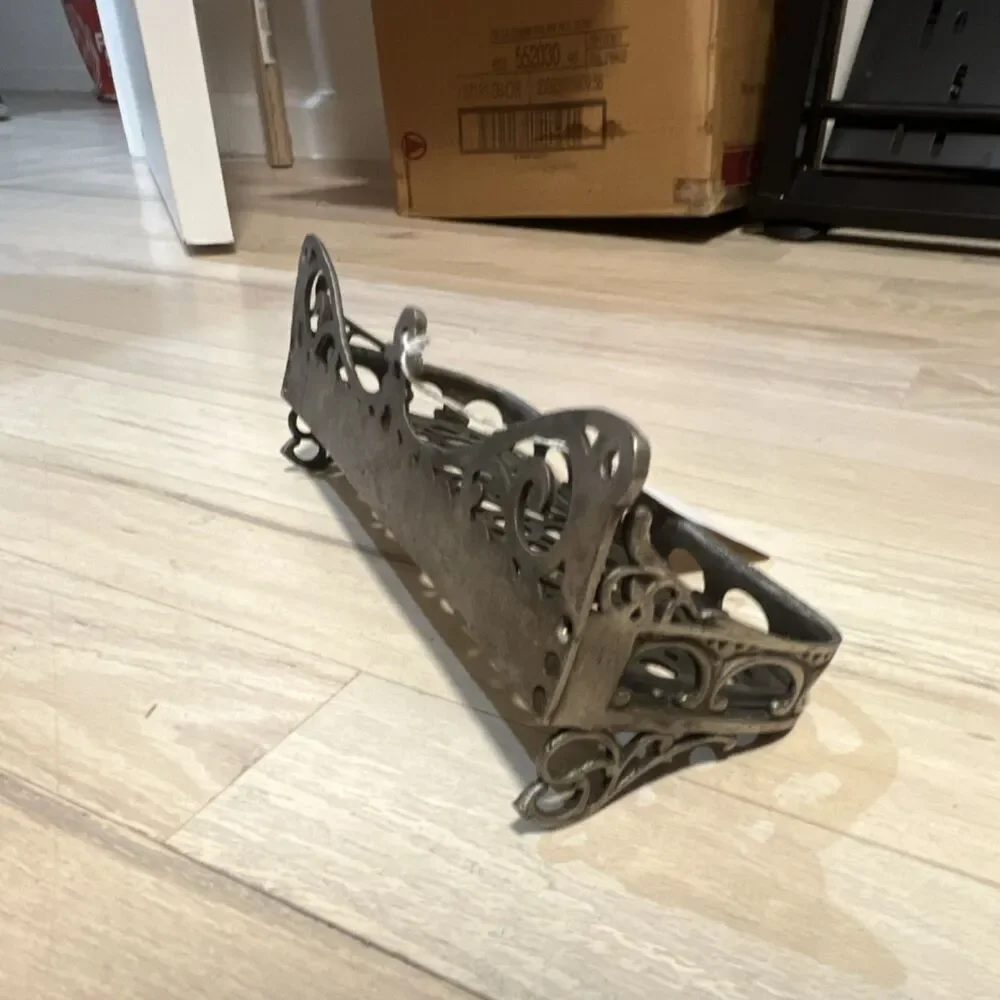 Antique Nickel over Brass Wall Held Tray Brass Color Circa 1900 Original